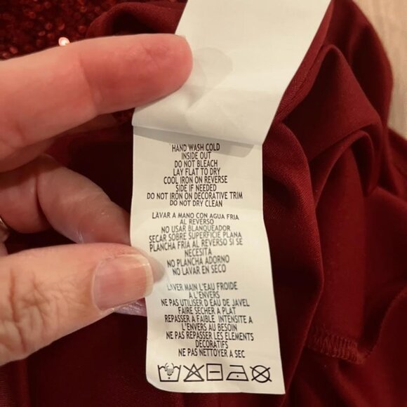 Marina Sequin Boat Neck Dolman Sleeve Blouson Sheath Mini Dress Wine Sz 4 Formal - Picture 10 of 13